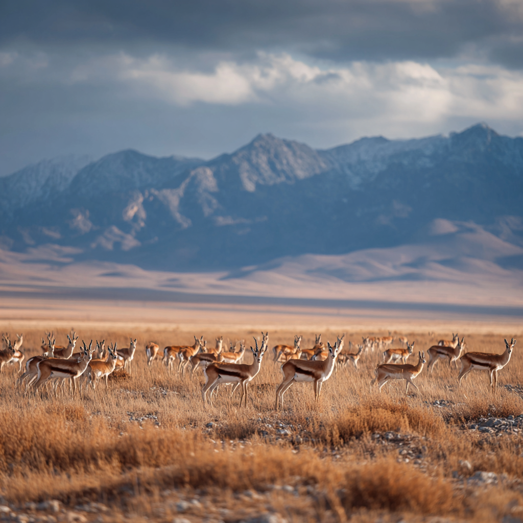 Gazelle de Mongolie dans le Gobi lors d'un repérage de la faune.