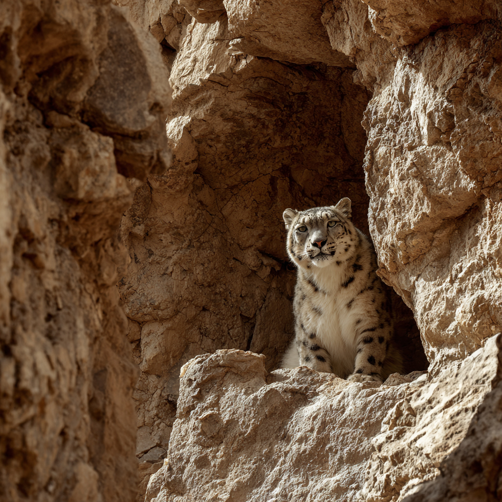 Gobi snow leopard on a wildlife safari